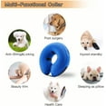 thumbnail image 2 of Dog Cones, Inflatable Dog Collar for Pet Surgery, Recovery Cone Collar Prevent Dogs & Cats from Biting & Scratching, Adjustable E-Collar with 5 Size Fit for Most Dogs & Cats (L, Blue), 2 of 7