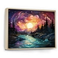 thumbnail image 2 of Designart "horizon Aurora Borealis Natures XI" Landscapes Floater Framed Canvas Wall Art, 2 of 7