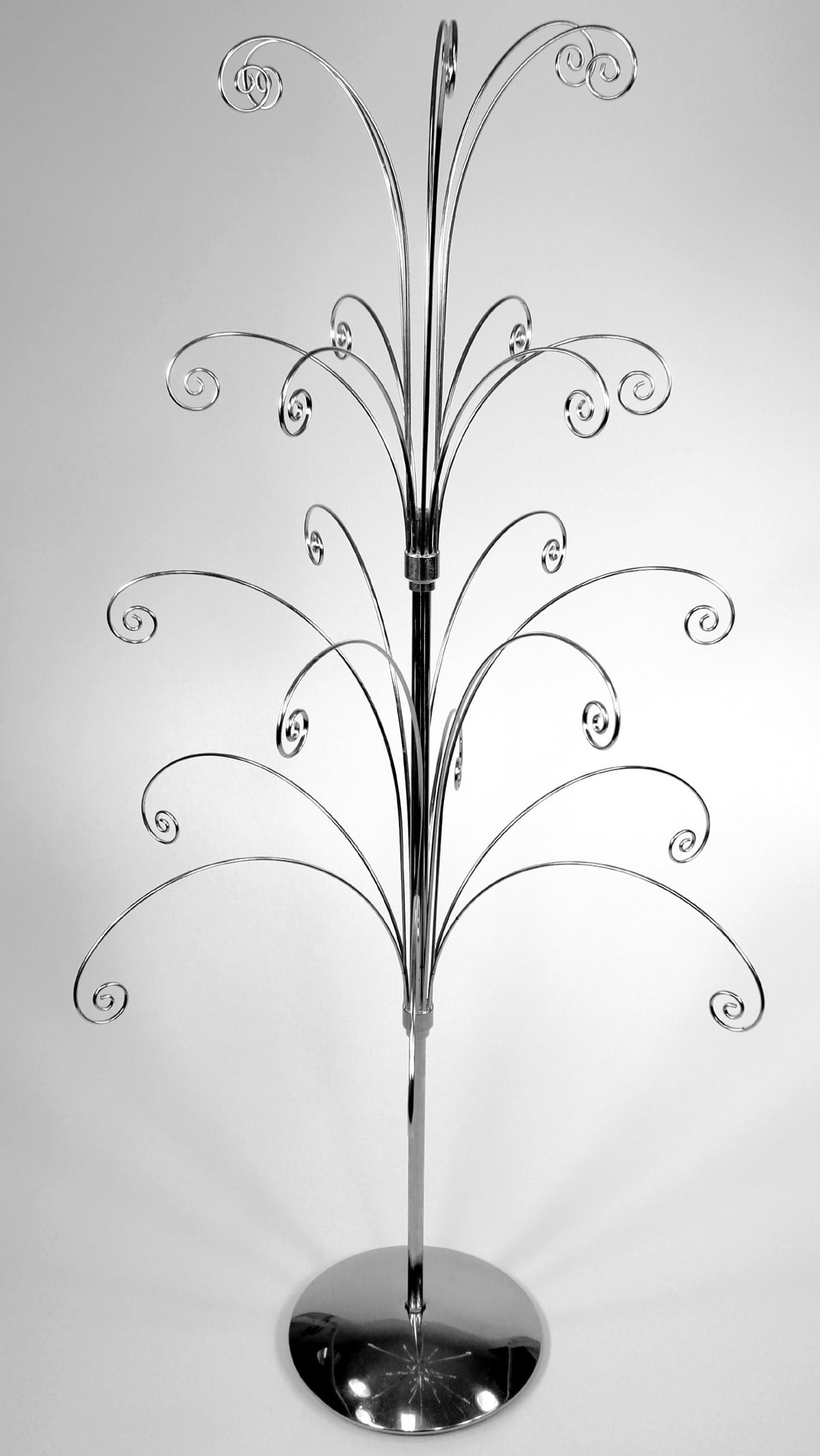 Creative Hobbies 36 Inch Tall Ornament Display Tree, Bright Silver