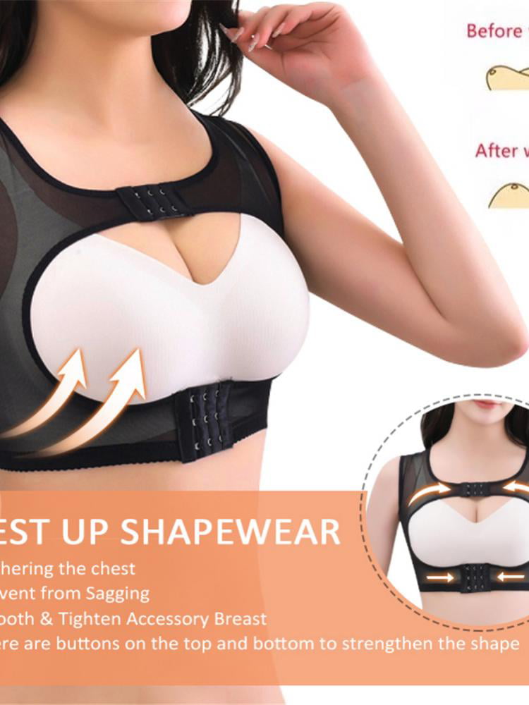 As Seen On TV Chic Shaper Perfect Posture Chest Brace Up for Women  Shapewear Tops Breast Support Bra Top- White Medium (Size 36-38)