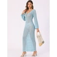 thumbnail image 3 of DARING DIVA Beach Cover Ups Long Sleeve Swim Bathing Dress S Blue, 3 of 6