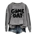 thumbnail image 3 of TINZ Ensemble Décontracté pour Femmes Col Rond Rugby Jour de Match Imprimé Chandail à Capuchon Chandail Blouse et Pantalon Chandails en Molleton Col Entonnoir Femmes, 3 of 3