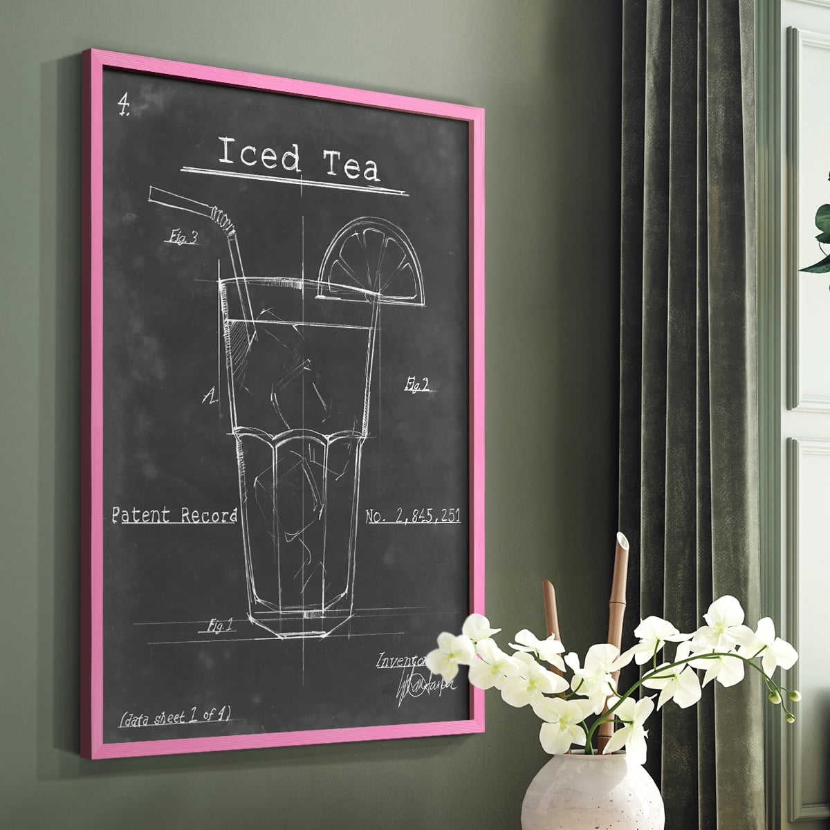 Morning Routine III Framed Print in Pink Solid Wood Framed Print No Nail Hanging