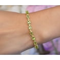 thumbnail image 3 of Bluebelljewels Oval Cut Peridot 14K Yellow Gold Finish Silver Tennis Bracelet, 3 of 4
