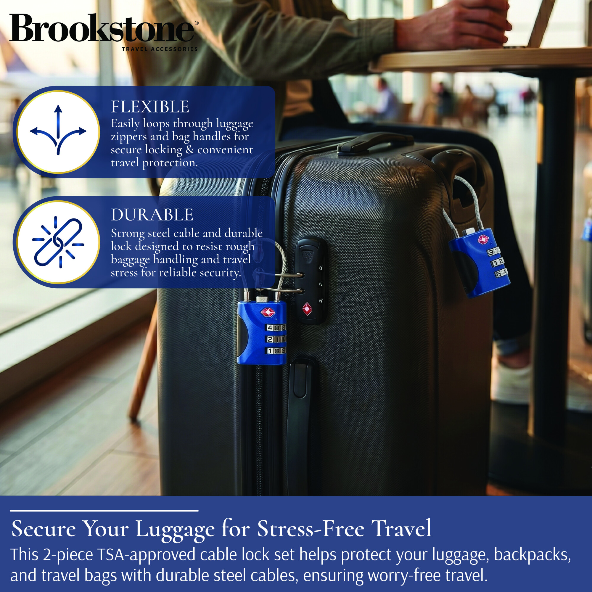Brookstone TSA-Approved Cable Lock 2-Pack photo 3