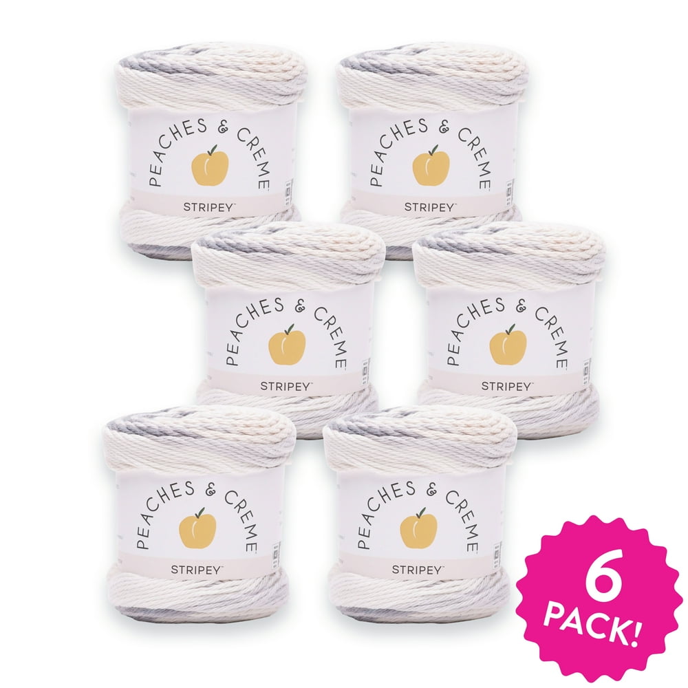 Peaches & Crème Stripey Yarn, Linen, 2.0oz(56.7g), Medium, Cotton, 6