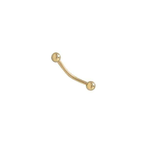 Bague à Sourcils Dorée 16 g IP Barre Incurvée 8 mm Perçage de Cartilage Daith Rok Tragus