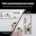 thumbnail image 5 of Full Length Dressing Mirror, Wall Mounted Full Body Mirror with Lights, Dimmable Silver Floor Mirror, Large Rectangle Cloakroom Beauty Salon Clothing Store Dressing Mirrors, TE416, 5 of 9