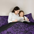 thumbnail image 5 of Manfei Teens Bohemian Damask 3 Pieces Queen Comforter Set,Traditional Floral Flower Ultra Soft Bedding Sets,Exotic Style Bedding Comforter Set Breathable,Breathable Home Decor,Reversible, 5 of 8