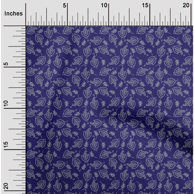 oneOone Polyester Lycra Fabric Artistic Floral Sashiko Print Fabric BTY 56 Inch Wide