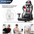 thumbnail image 4 of BestOffice Massage Office Racing Computer Lumbar Support Headrest Armrest Task Rolling Swivel Ergonomic PU Leather Adjustable Desk Chair for Adults Gamer, Black and White, 4 of 7