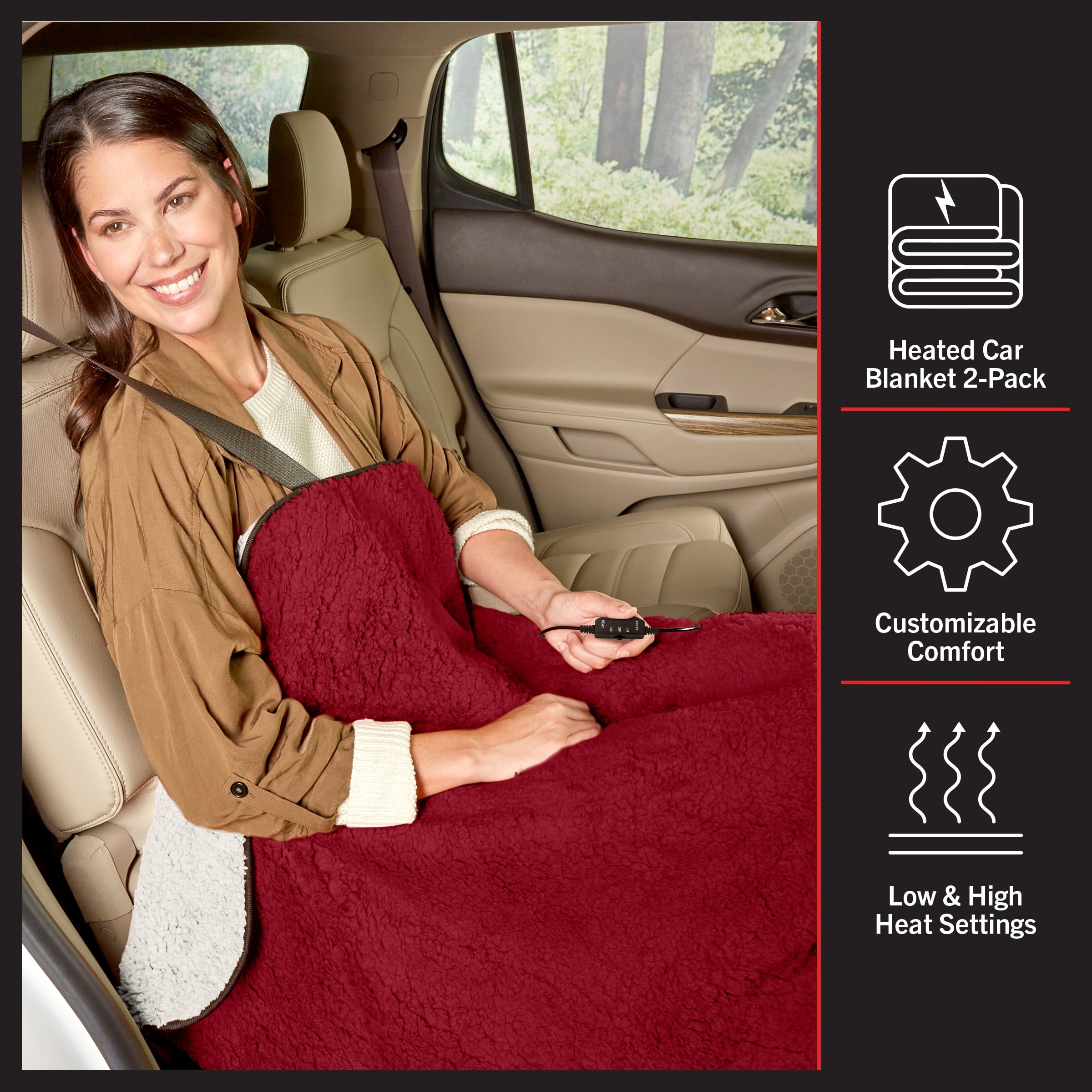 Stalwart 12v Heated Seat Covers For Cars 2-pack : Target
