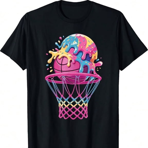 Basketball DFor Boys Youth Ice Cream Dping Basketball T-Shirt