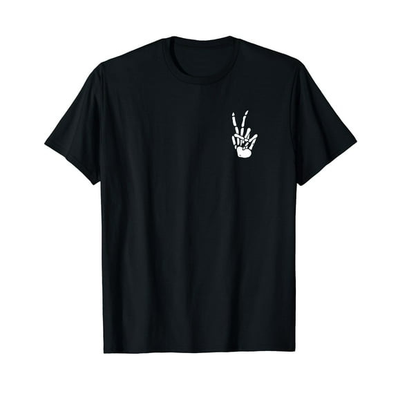 Skeleton Hand Peace Sign Bone T-Shirt
