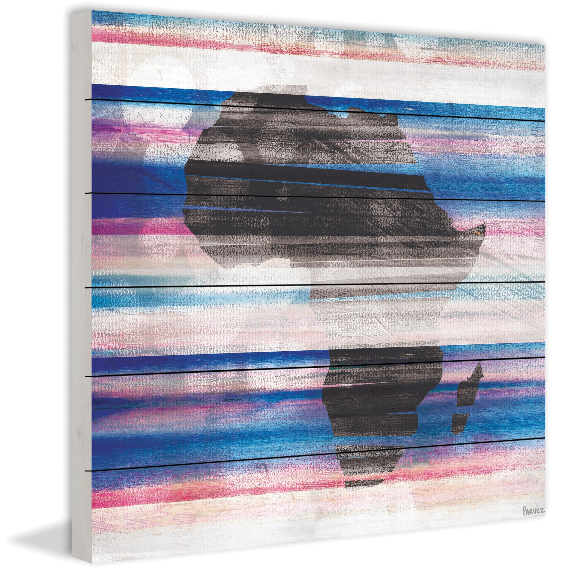 Parvez Taj "Africa" Print on White Wood