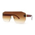 thumbnail image 2 of Oversize Flat Top Panel Mono Block Shield Lens Sunglasses All Brown, 2 of 4
