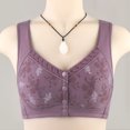 thumbnail image 3 of Conjunto de lencería Sujetador frontal con botones para mujer Ropa interior inalámbrica de alto soporte y fácil cierre (Púrpura S) Cgtredaw Púrpura T S para Mujer, 3 of 5