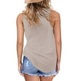 thumbnail image 4 of Pompotops T-Shirt Sans Manches à Col Rond Noué Mode Décontractée Multicolore Couleur Unie, 4 of 6