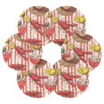 thumbnail image 7 of Yayeee 6 PCS Drink Coasters with Holder Set Woven Absorbent Round Tabletop Hot Pad, Red Lobster, 7 of 7