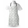 thumbnail image 3 of Swan Apron Sketch Art Pattern of Swimming Waterfowls Symbols of Gentility Grace and Romance, Unisex Kitchen Bib Apron with Adjustable Neck for Cooking Baking Gardening, Black White, by Ambesonne, 3 of 3