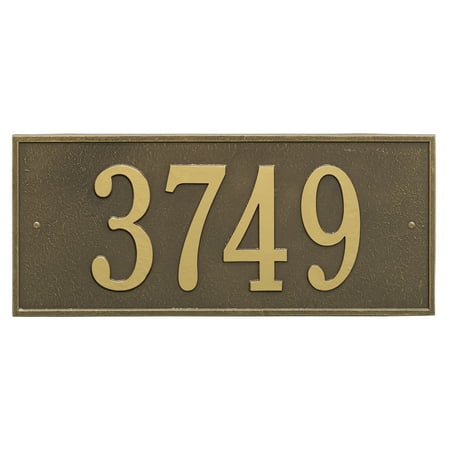 Whitehall Products 1326AB Estate Wall One Line Hartford Address Plaque, Antique Brass