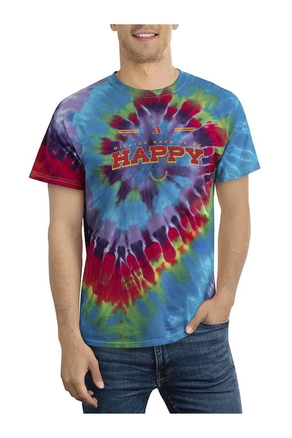 Million Ways To Be Happy Tie Dye Spiral Men -Image by Shutterstock, Male x-Large