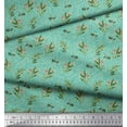 thumbnail image 2 of Soimoi Green Cotton Jersey Fabric Dots & Leaves Print Sewing Fabric Yard 64 Inch Wide, 2 of 3