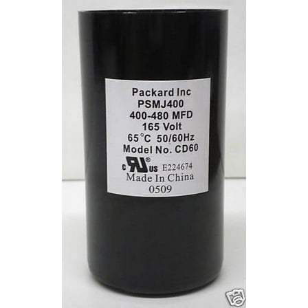 Packard PSMJ400 Motor Start Capacitor. 400-480 MFD UF / 165 VAC