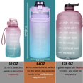 thumbnail image 5 of Party Zealot Motivational BPA Free 64 Oz Purple Tritan Water Bottle with Straw Time Marker, 5 of 7