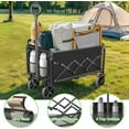 thumbnail image 6 of Wagons Carts Foldable Heavy Duty 360 LBS, Collapsible Folding Wagon Cart with All-Terrain Wheels & 2 Cup Holders, Lightweight Portable Folding Utility for Beach Camping Grocery Sports Garden,Black, 6 of 7