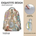 thumbnail image 5 of Macrame Detail Boho Backpack - Spacious 17" Laptop Bag with Vintage Ethnic Print | Heavy Duty College Backpack for Women, Water-Resistant School Supply Organizer for Dorm & Campus Commute, 5 of 6