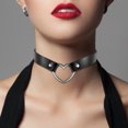 thumbnail image 4 of Collier Coloré Style Japonais Halloween Accessoire pour Femmes Cuir PU Ras-de-Cou Ras-de-Cou Chaîne Tour de Cou Ajustable Ras-de-Cou Cœur Scintillant Noir, 4 of 9
