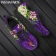 thumbnail image 1 of Zapatillas de deporte de primavera con estampado tribal polinesio de hibisco y plumeria de Chuuk para mujer, zapatos planos con cordones para caminar, 1 of 6