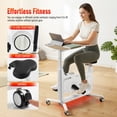 thumbnail image 6 of 2-in-1 Exercise Bike with Desk for Height 4'7"-6'2", 264lbs Capacity&Mobile Storage Under Desk Bike Adjustable Height, 30dB Stationary Bikes for Leisure, Weight Loss, Rehabilitation,Office Workout, 6 of 11