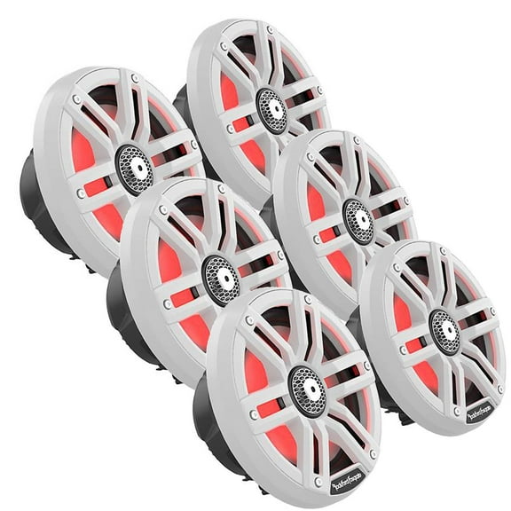 Rockford Fosgate 3 Pair M2-65 M2 Series 6.5" Color Optix Marine 2-Way System- White & Stainless Grilles Included
