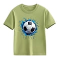 thumbnail image 4 of BXJX Boys Summer T-Shirts, Crew Neck Short Sleeves Sport Casual Kids Graphic Tees Army Green Size 12-13 T, 4 of 7