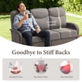 thumbnail image 6 of Bellefurn 7-Piece Outdoor Patio Furniture Set with Fire Pit Table, High Back Swivel Rocker Chairs, 6-Inch Thick Cushions, Wicker Outdoor Conversation Set, Sofa and Ottomans for Porch, Deck, Backyard, 6 of 13