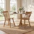 thumbnail image 2 of ELLEGNT 2 PCS Curved Spindle Back Windsor Chairs - Turned Legs, Dining Chairs for Living Room Natural, 2 of 8