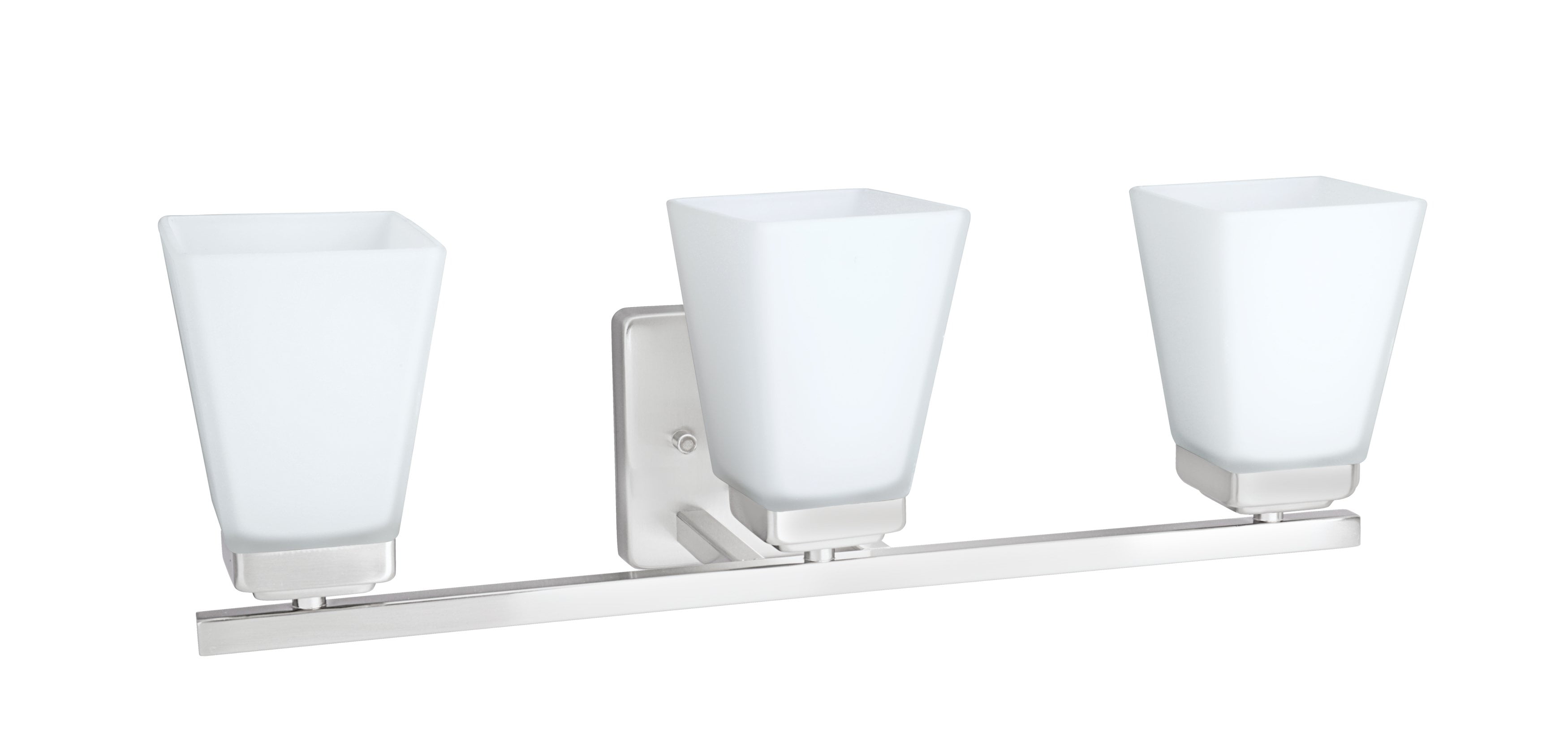 Aspen Creative 62208, Three-Light Metal Bathroom Vanity Wall Light Fixture, 21-1/8" Wide, Transitional Design in Satin Nickel