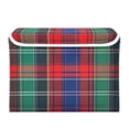 thumbnail image 7 of Yayeee Collapsible Cube Storage Bin with Lid Fabric Closet Decorative Basket with Handles, Red Green Pattern, 7 of 7