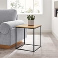 thumbnail image 2 of Zora Square Wood and Metal Side Table in Oak, 2 of 9
