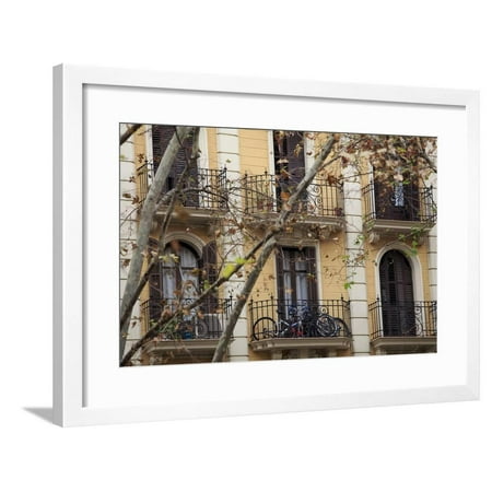 Cheap Apartment Patio Ideas Small Apartments with Patios are a Common Sight in Downtown Barcelona, Spain Framed Print Wall Art By Paul Dymond ()