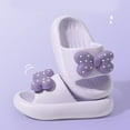 thumbnail image 2 of GJSYRH Girls Bow Slide & Shower Slippers - Non-Slip Slip-On Kids Beach Pool Indoor Outdoor Shoes Light Purple 3.5-4 Years, 2 of 3