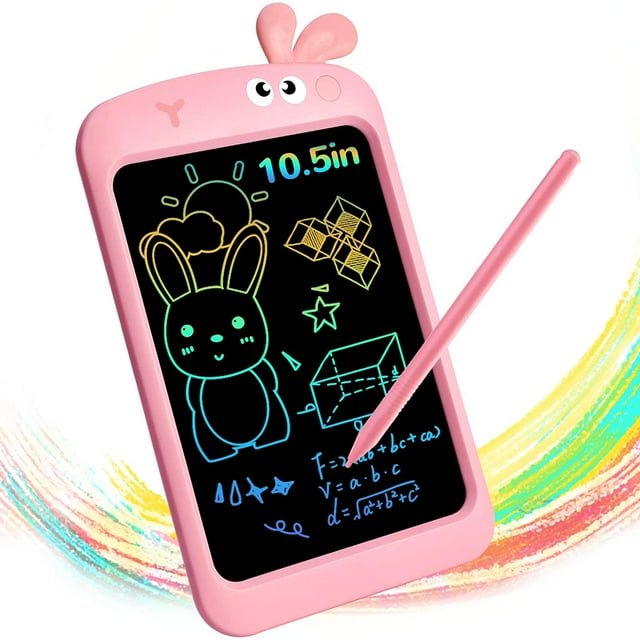 ZECATL LCD Writing Tablet, Colorful Drawing Doodle Board,10.5 Inch Portable Electronic Graphics Learning Toys for Age 3-8 Girls