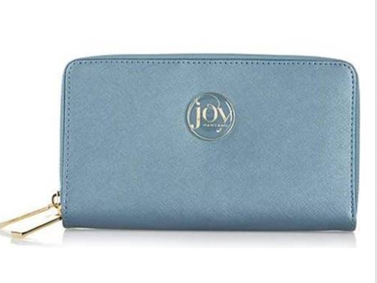JOY ELite Couture Genuine Leather Wallet with RFID ~ Steel Blue ...