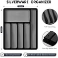 thumbnail image 6 of 49-Piece Black Silverware Set with Flatware Drawer Organizer, Durable Stainless Steel Cutlery Set for 8, Mirror Polished Kitchen Utensils Tableware Service with Steak Knives and Tray, 6 of 10