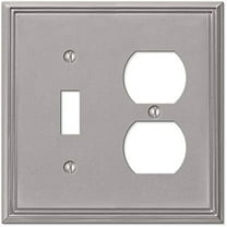 Amerelle 77TDBN Moderne Wallplate 1 Toggle / 1 Duplex Cast Metal Brushed Nickel 1-Pack
