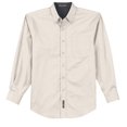thumbnail image 5 of Port Authority S608 Mens Long Sleeve Easy Care Shirt, Light Stone & Classic Navy - Extra Small, 5 of 6