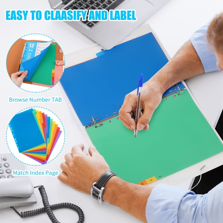 sixwipe 60-Tab Binder Dividers, 5-Set Plastic photo 5