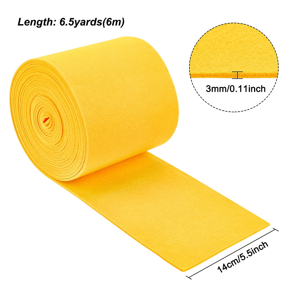 1 Roll Non Woven Fabric Embroidery Needle Felt for DIY Crafts Gold 140x3mm 6m/roll